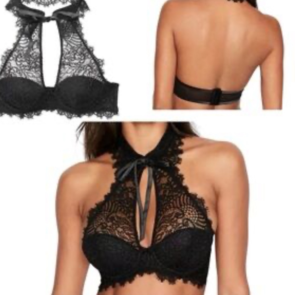 Victoria's Secret Dream Angels Black Lace Collar Demi Bra  Womens Size 36 C - Picture 3 of 12